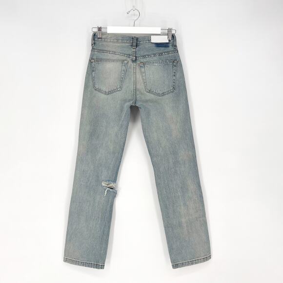 RE/DONE Grunge Destroyed Straight Jeans Women’s Size 23 Dirty Destroy Distressed - Picture 7 of 7